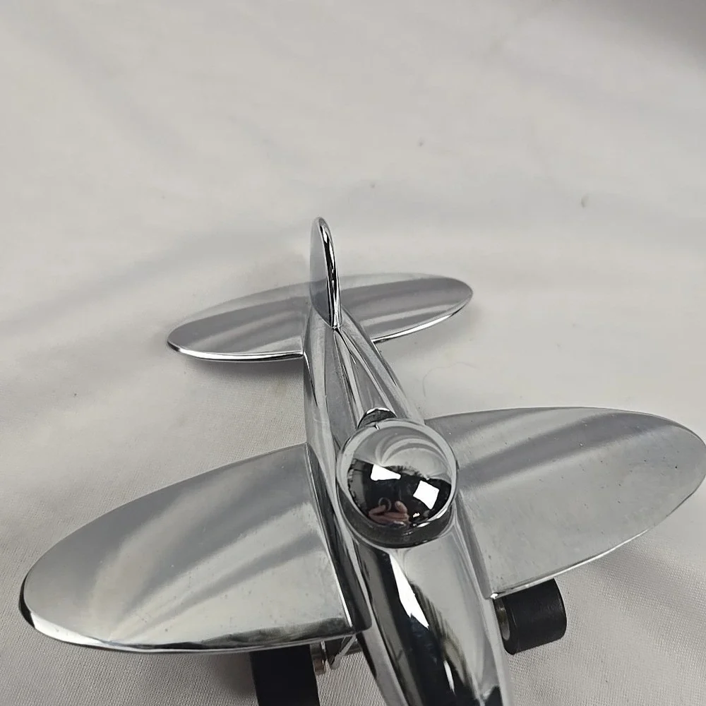 TROIKA Germany Polished Metal Airplane Magnetic‎ Paperweight / Desk Decor